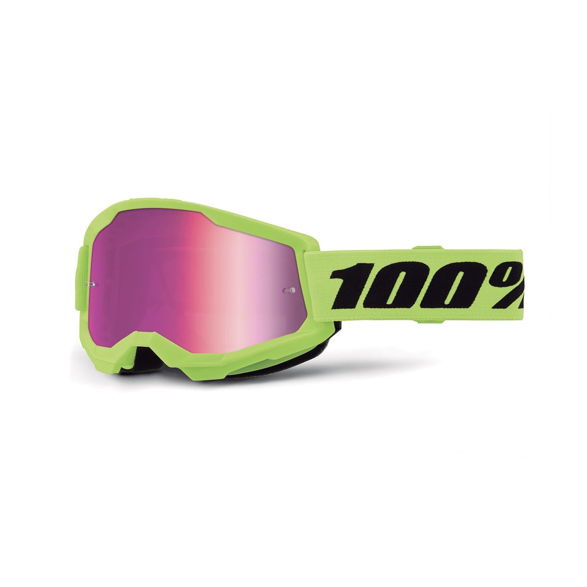 100% STRATA 2 Goggles Yellow Mirror Pink