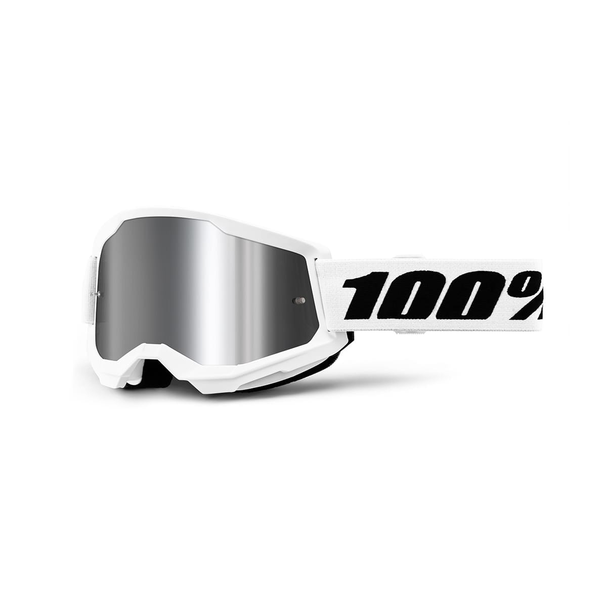 100% STRATA 2 Mask White Mirror Grey