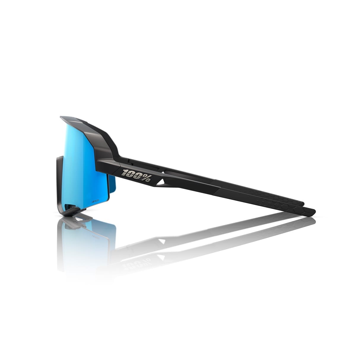 100% SLENDALE Glasses Matt Black Hipper Mirror Blue