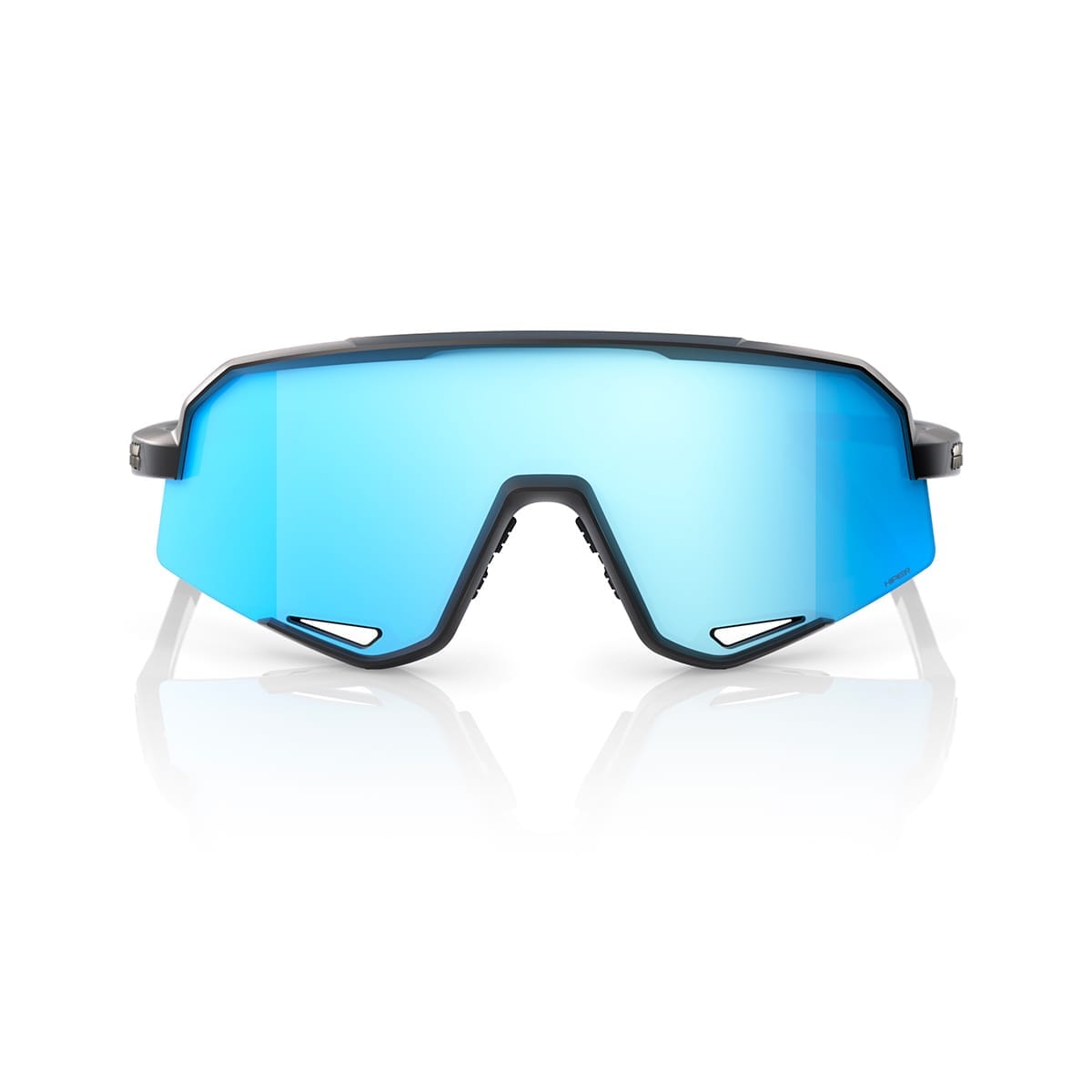 100% SLENDALE Glasses Matt Black Hipper Mirror Blue