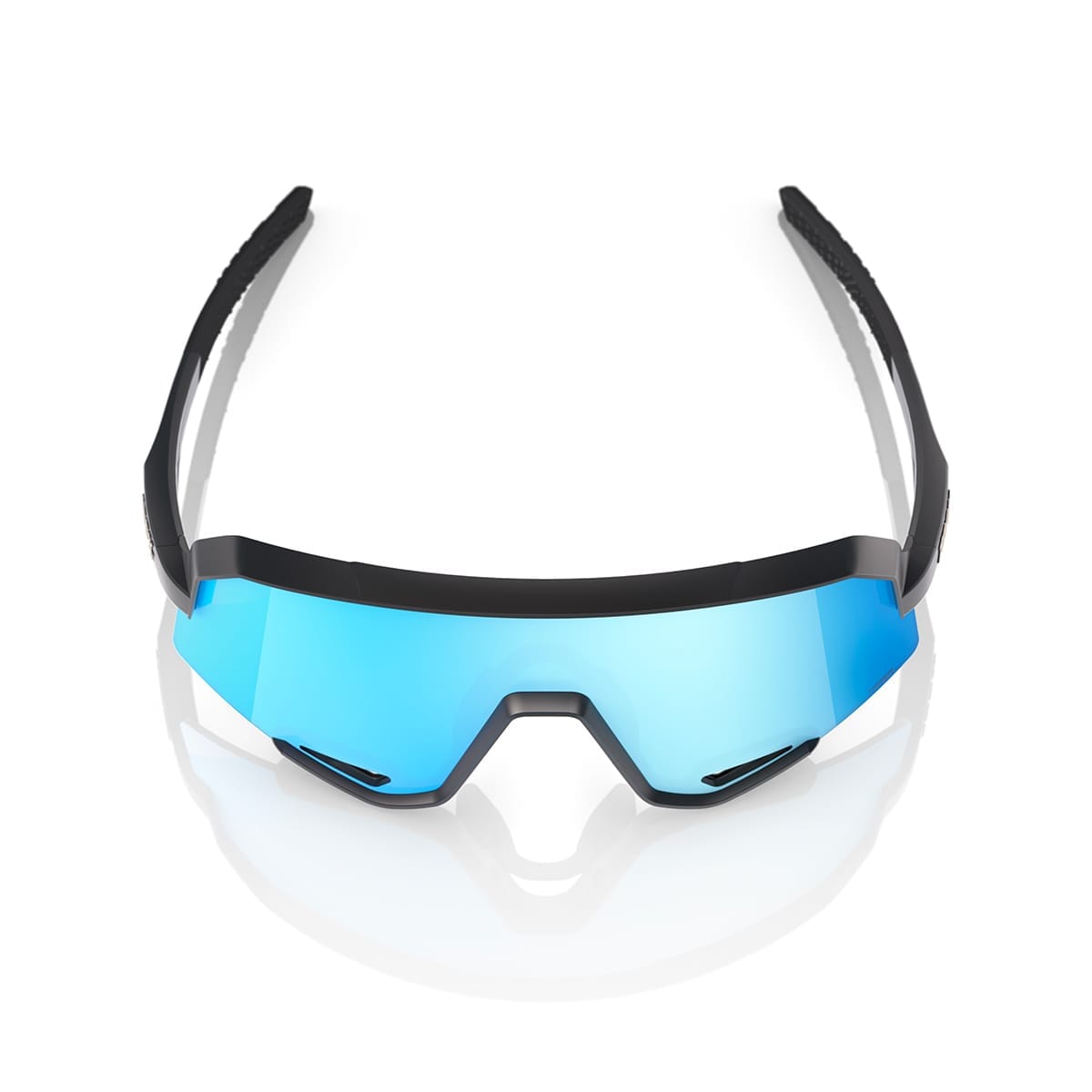 100% SLENDALE Glasses Matt Black Hipper Mirror Blue