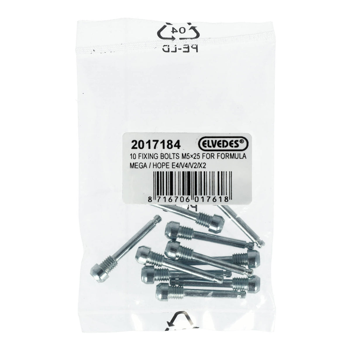 Sada 10 šroubů ELVEDES M5x25mm pro uchycení destiček Formula Mega/HOPE E4/V4/X2/V2