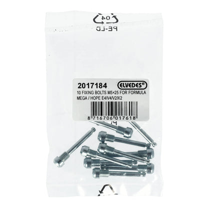 Sada 10 šroubů ELVEDES M5x25mm pro uchycení destiček Formula Mega/HOPE E4/V4/X2/V2