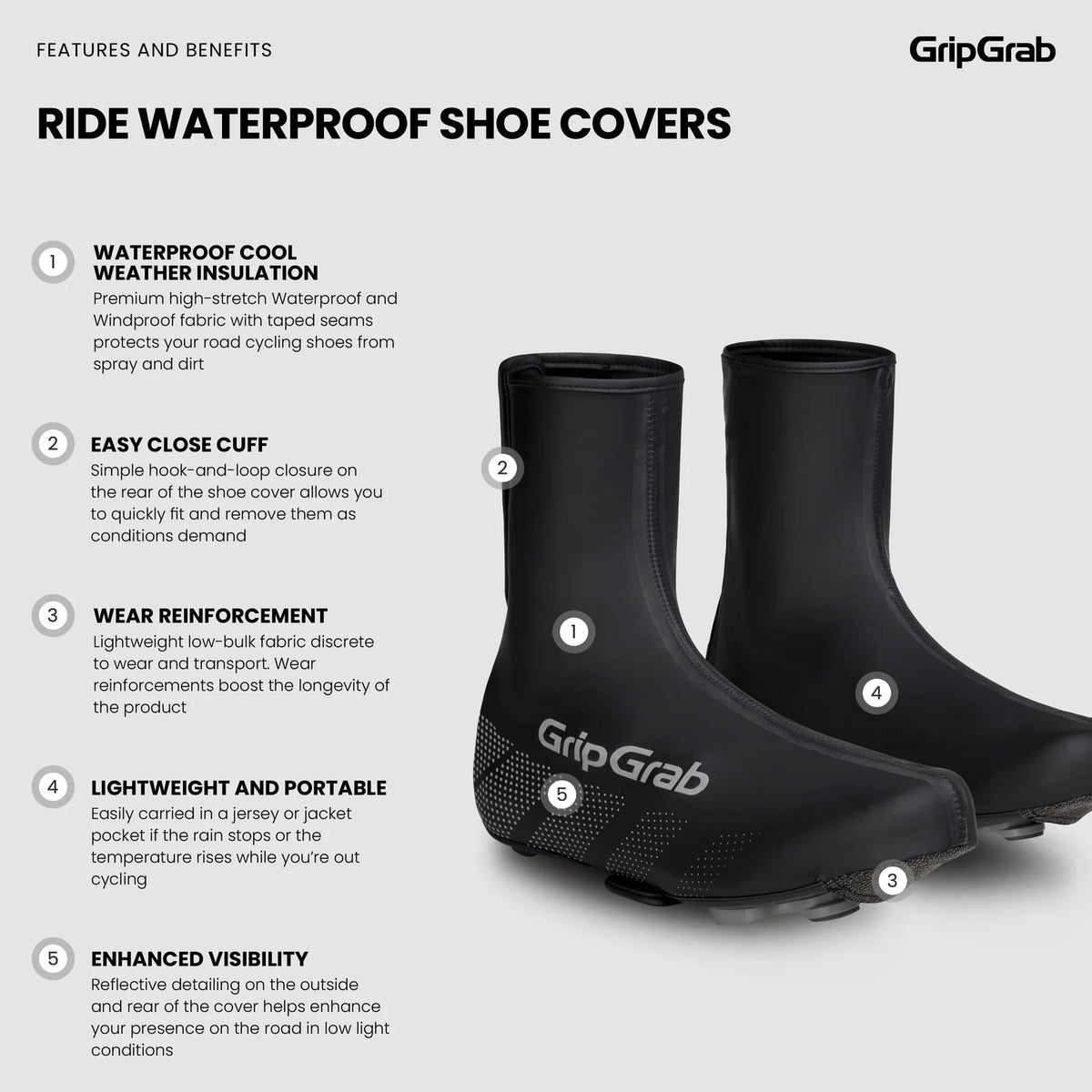 GRIPGRAB RIDE WATERPROOF Black Overshoes