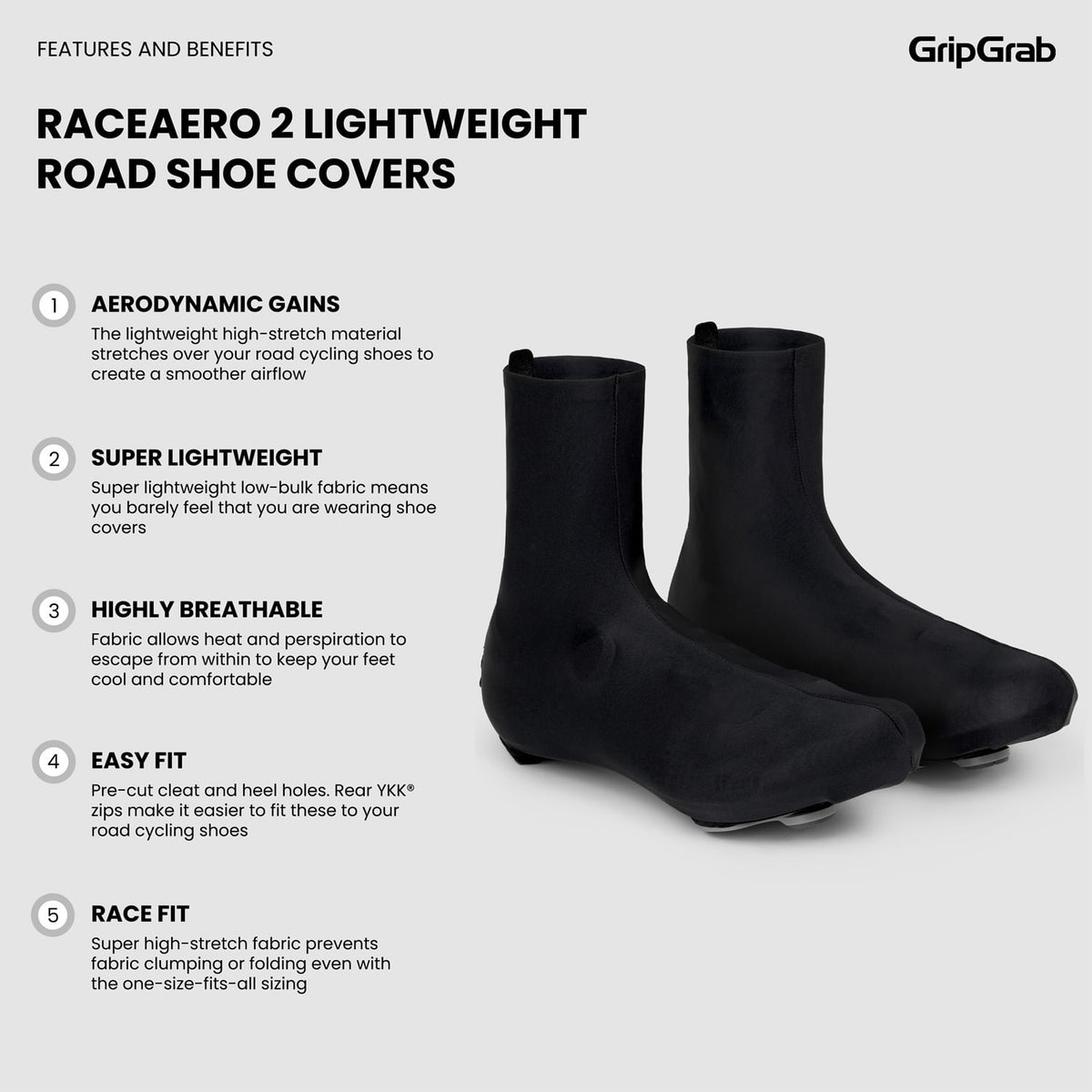 Kenkäsuojat GRIPGRAB RACE AERO 2 Musta