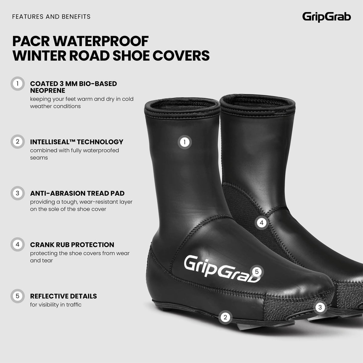 GRIPGRAB PACR WATERPROOF ROAD Overshoes Black