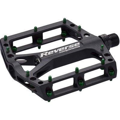 Platta Pedaler REVERSE COMPONENTS BLACK ONE Svart/Grön