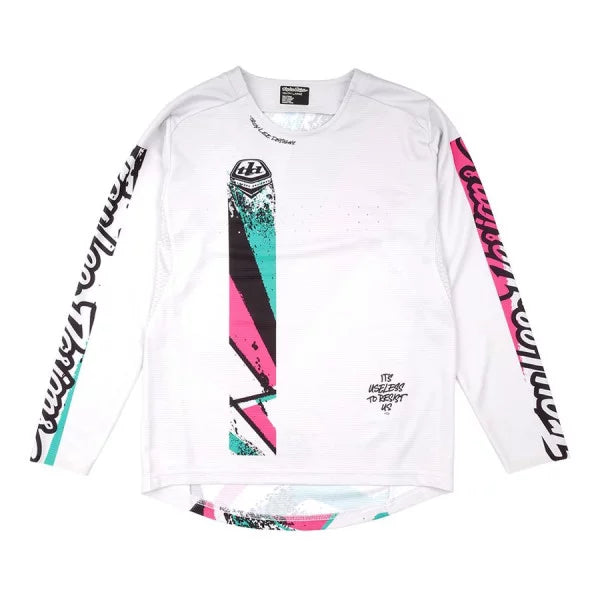 Tröja TROY LEE DESIGNS SPRINT FULL PULL Junior Långärmad Vit