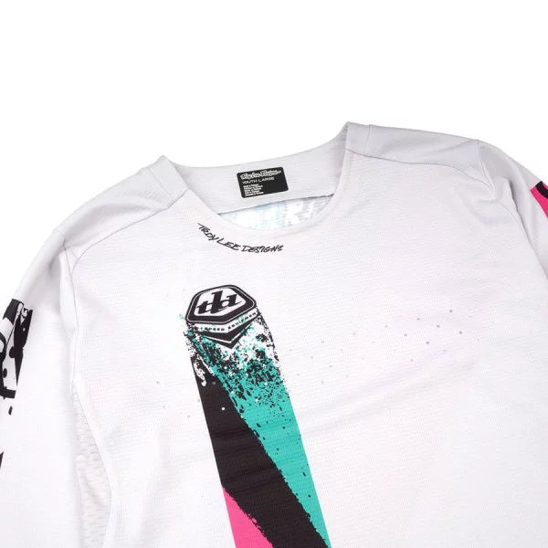 Tröja TROY LEE DESIGNS SPRINT FULL PULL Junior Långärmad Vit
