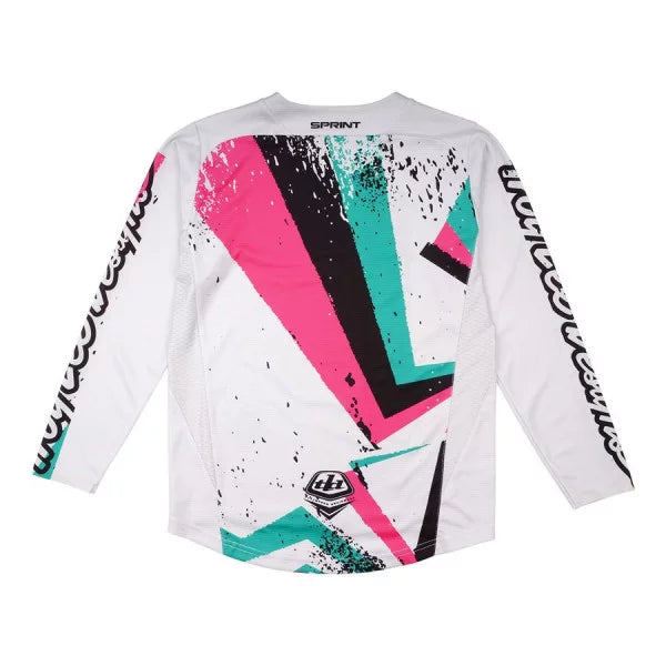 Tröja TROY LEE DESIGNS SPRINT FULL PULL Junior Långärmad Vit