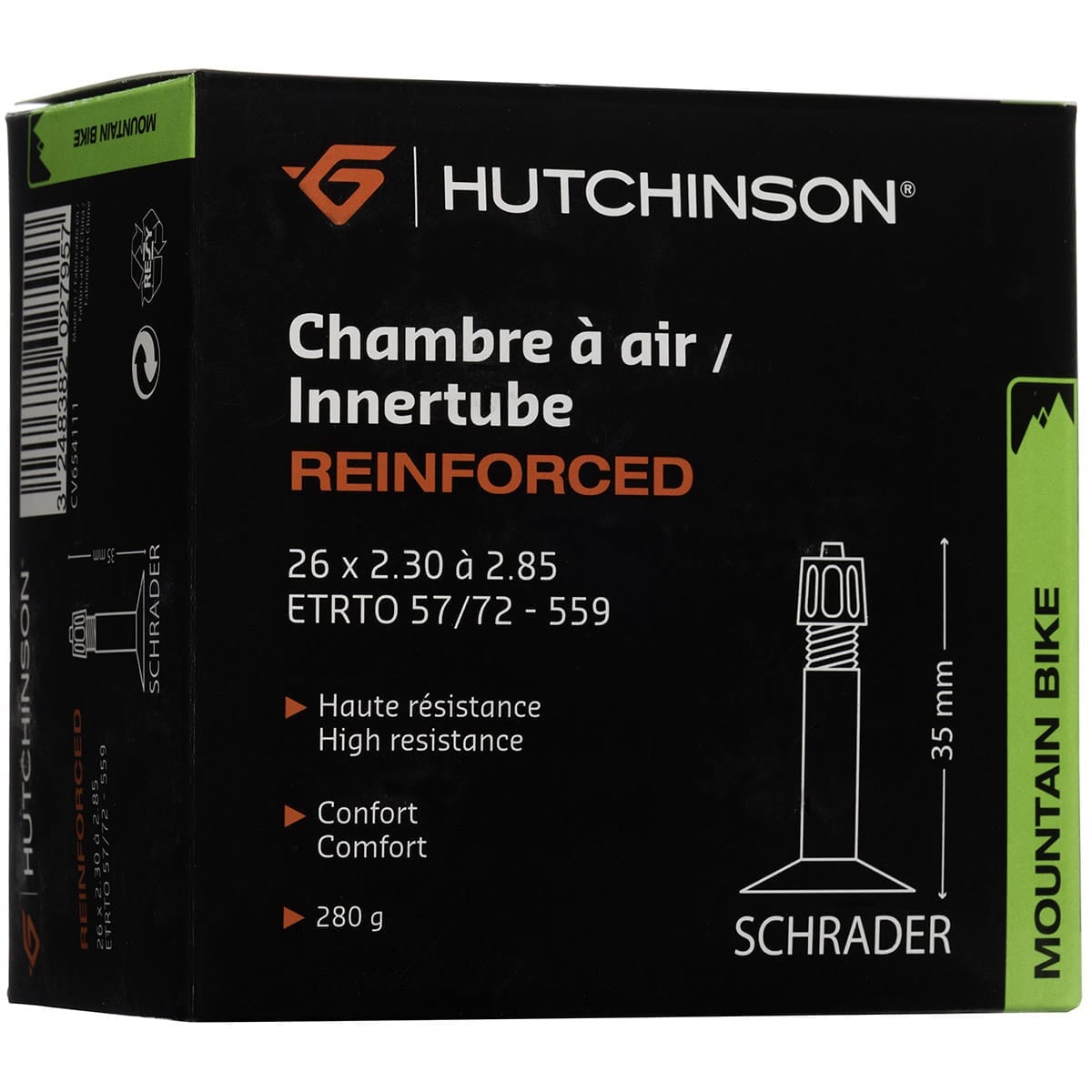 Αεροθάλαμος HUTCHINSON REINFORCED 26x 2.30 - 2.85 SCHRADER 48mm