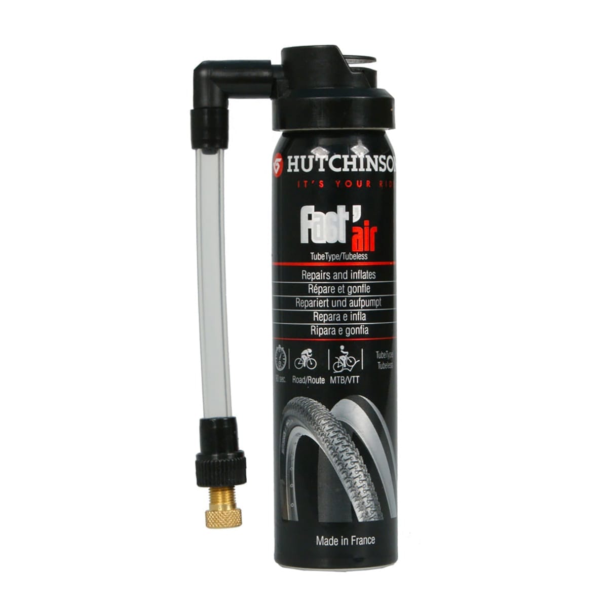 HUTCHINSON FAST'AIR Puncture Repair Spray with Screw-On Valve 75 ml