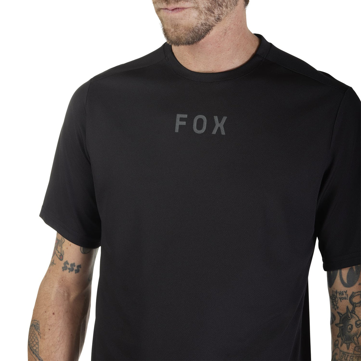 MTB-trøje FOX RANGER WORDMARK Korte ærmer Sort
