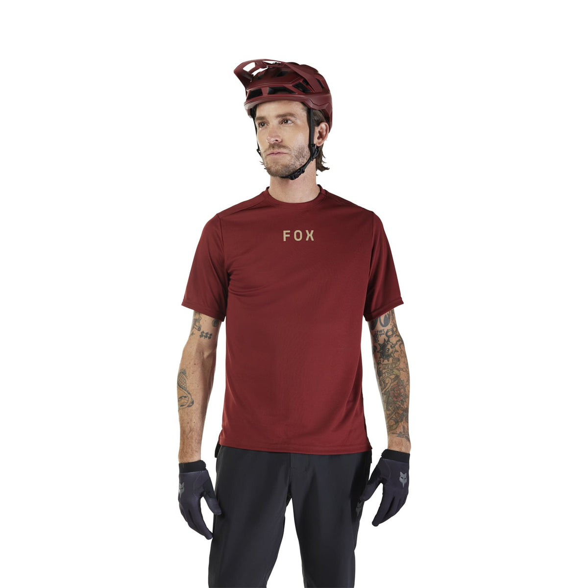 FOX RANGER WORDMARK Short Sleeve Jersey Burgundy