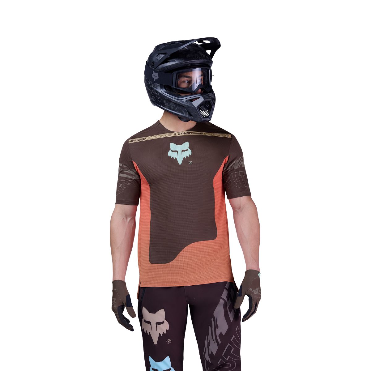 Trøje FOX FLEXAIR ELEVATED Korte Ærmer Brun/Orange