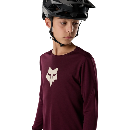 Tricou FOX RANGER FOX HEAD Junior Mânecă Lungă Bordou