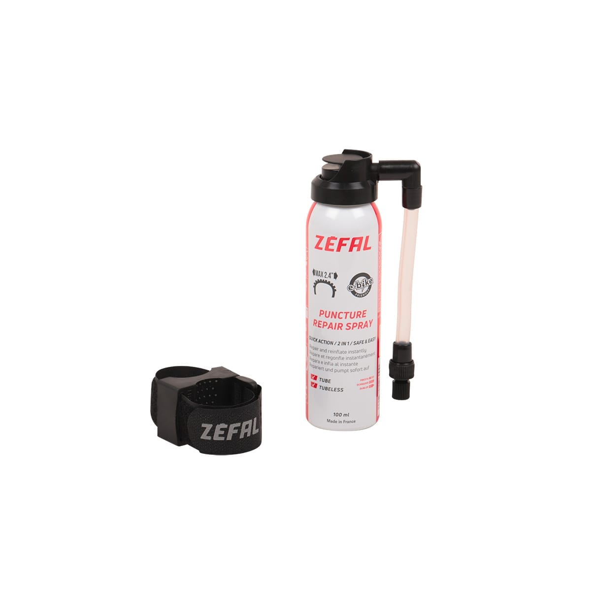 Punkteringsreparationsspray ZEFAL REPAIR (100 ml, 2.2") + Stelbeslag