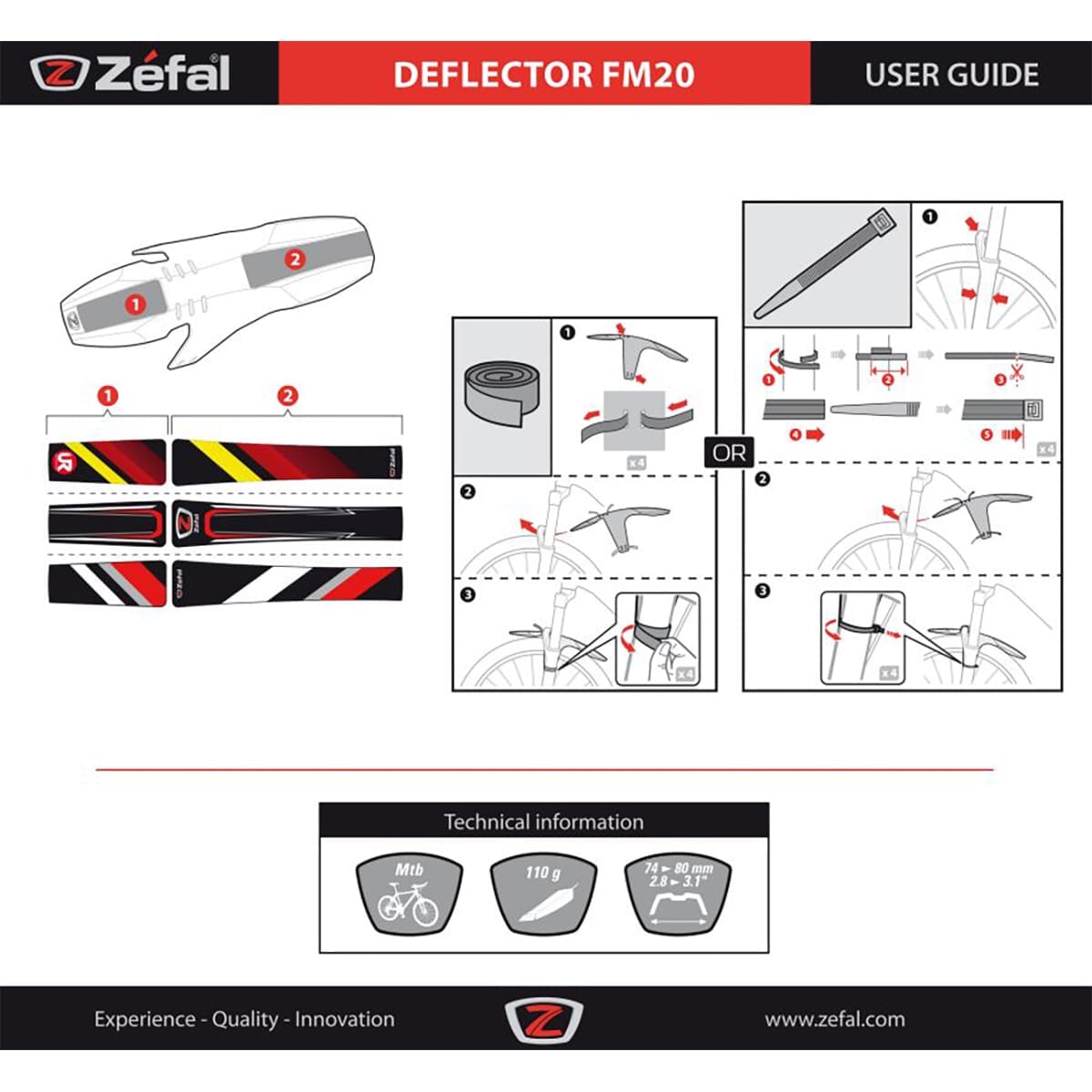 ZEFAL DEFLECTOR FM20 26-29" Front Mudguard