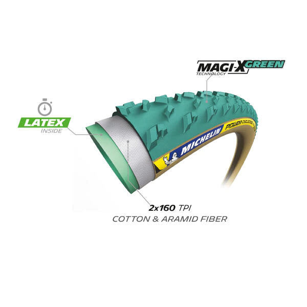 Boyau MICHELIN POWER MUD Racing Line 700x33c Πράσινο