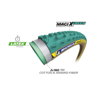 Rör MICHELIN POWER JET Racing Line 700x33c Grön