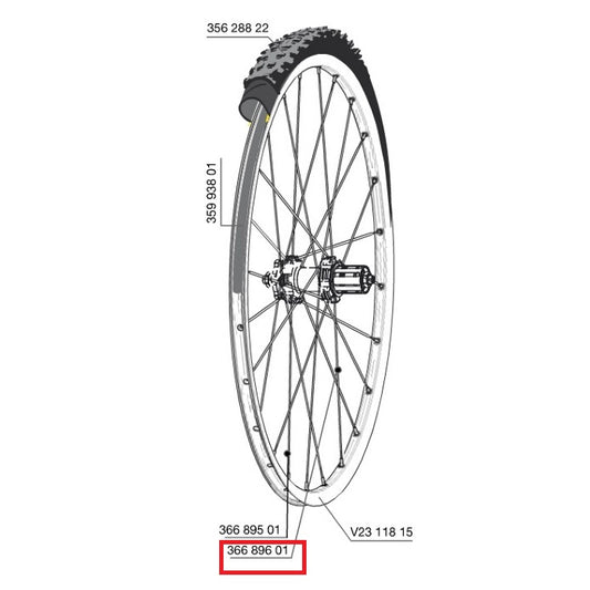 Kit of 12 Rear Spokes MAVIC CROSSROC/CROSSRIDE UST/CROSSMAX ELITE/XA ELITE 29" KSYRIUM UST Disc/AKSIUM UST Disc 293mm