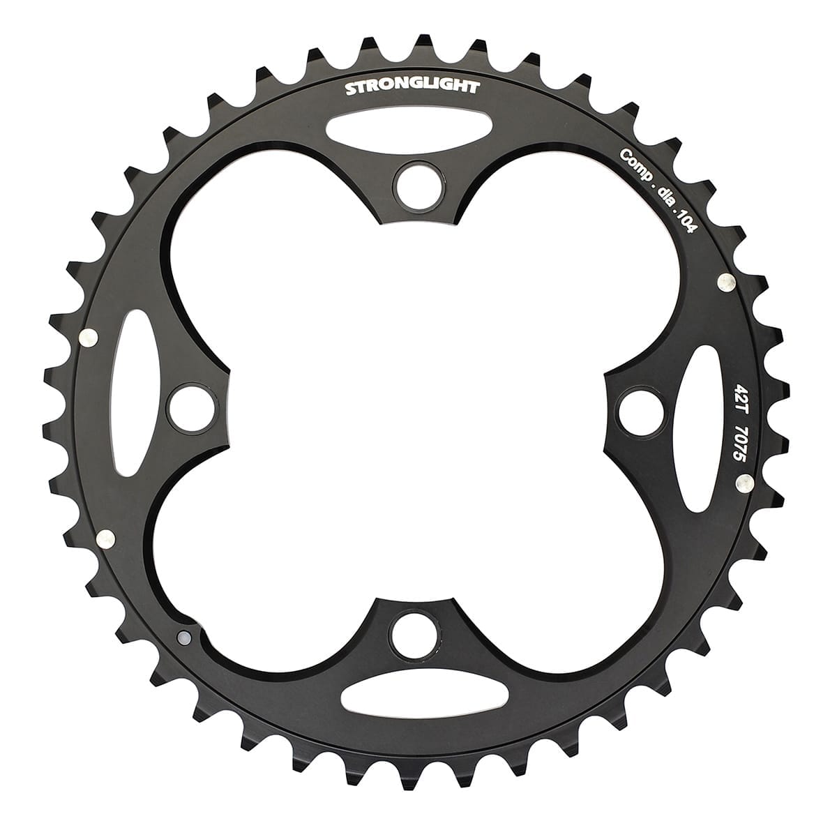 Yttre kedjehjul STRONGLIGHT ALU 7075 9V 4 hål 104 mm