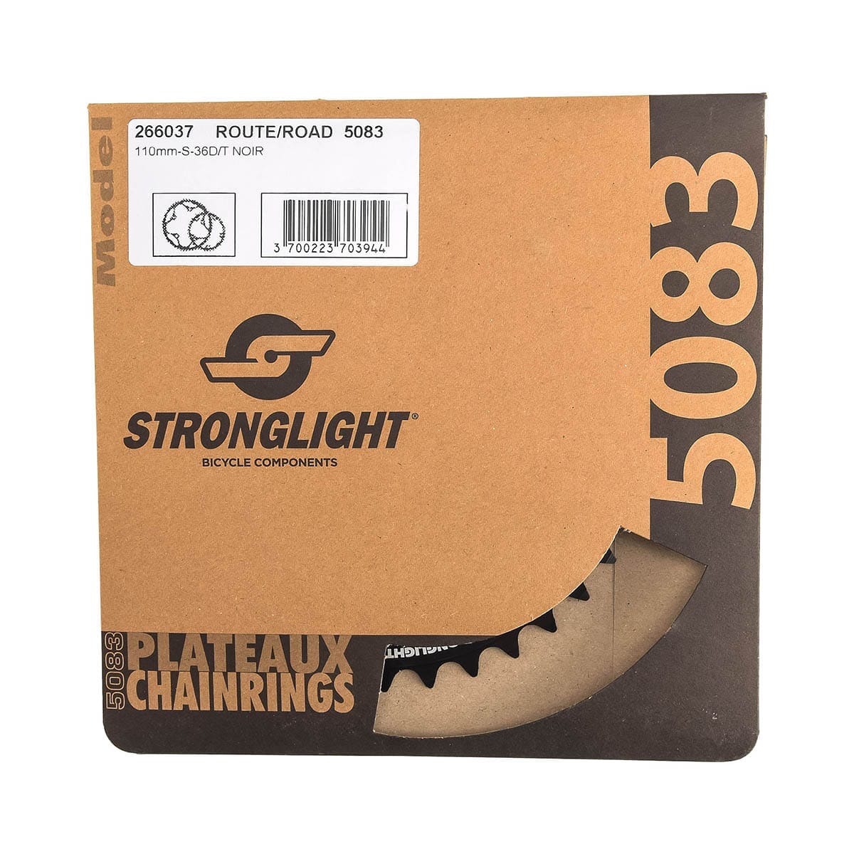 Inner Chainring 9/10S STRONGLIGHT ALU 5083 TYPE S 110mm black