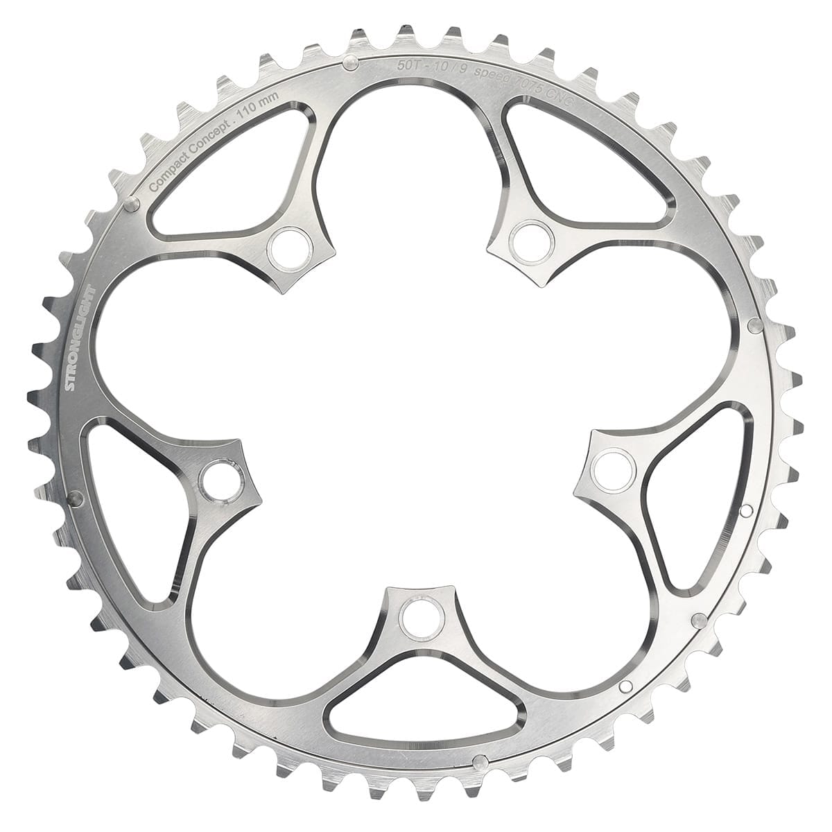Yttre kedjehjul 9/10V STRONGLIGHT ALU 7075 Type S 110 mm Silver