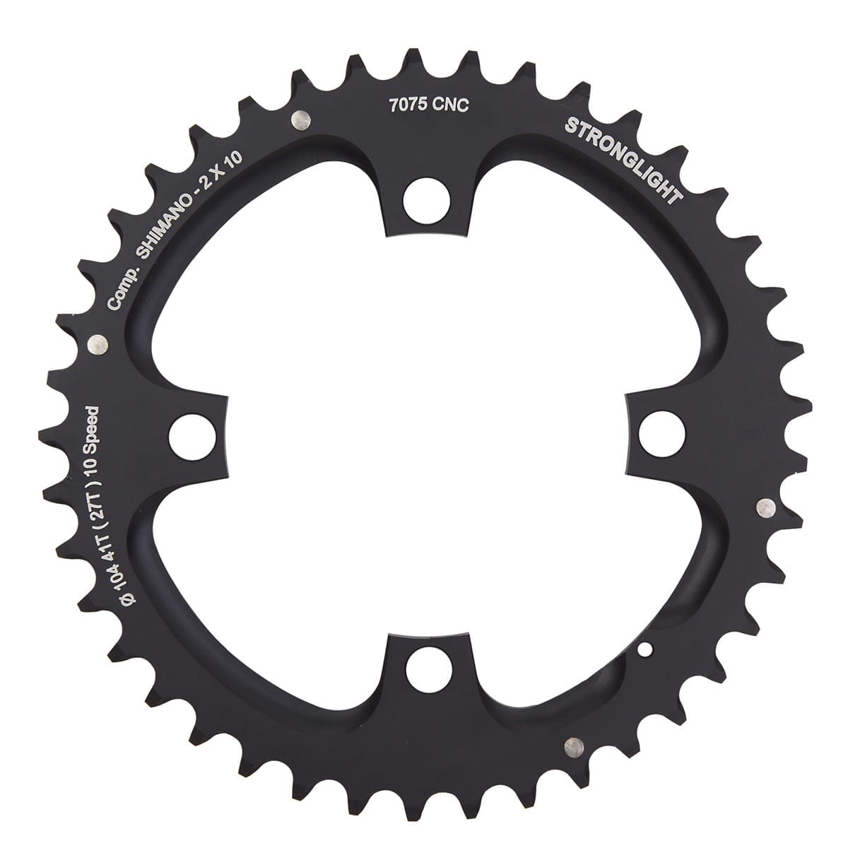 Yttre kedjeblad STRONGLIGHT ALU 7075 10V Dubbel 4 Hål 104 mm