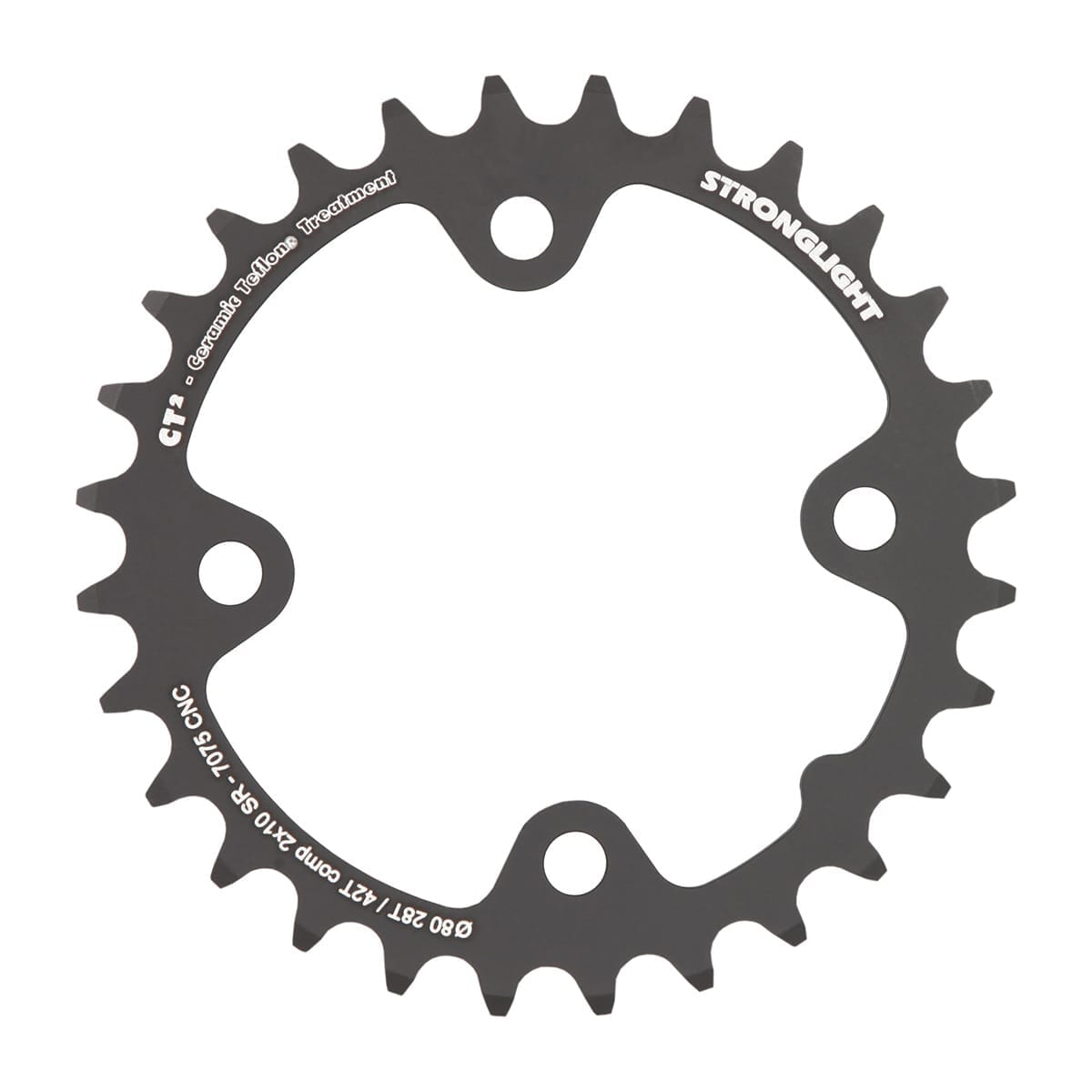 Inre kedjeblad STRONGLIGHT CT² Sram 10V 4 hål 80 mm