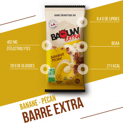 Energiereep BAOUW BIO EXTRA Banaan-Pecan (50g)