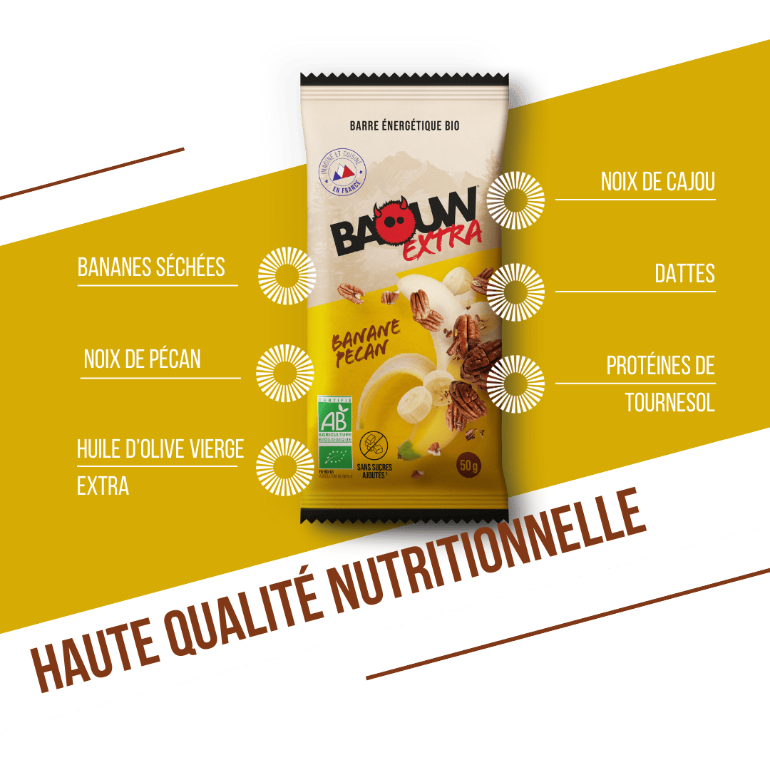 BAOUW BIO EXTRA Banana-Pecan Energy Bar (50g)