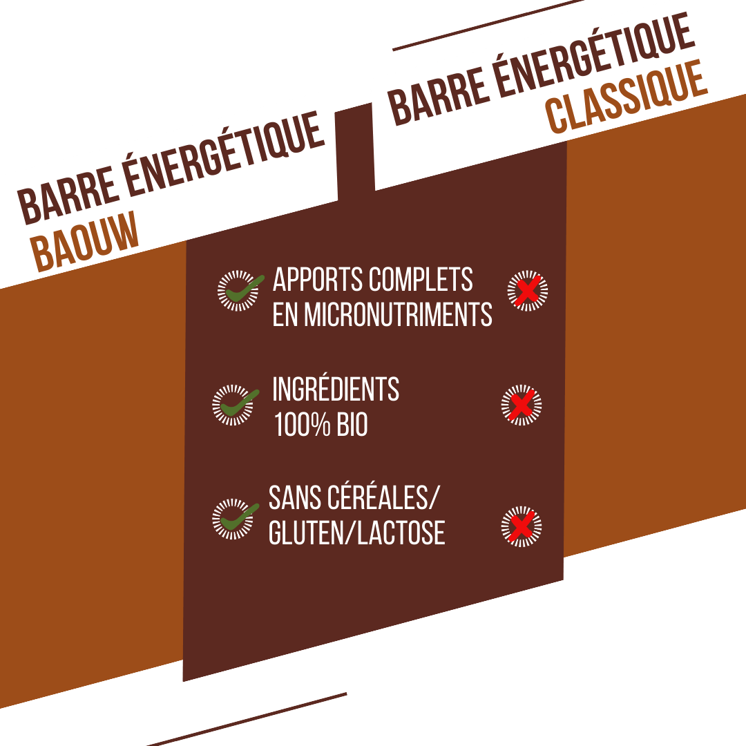 BAOUW BIO EXTRA Chocolate-Hazelnut Energy Bar (50g)