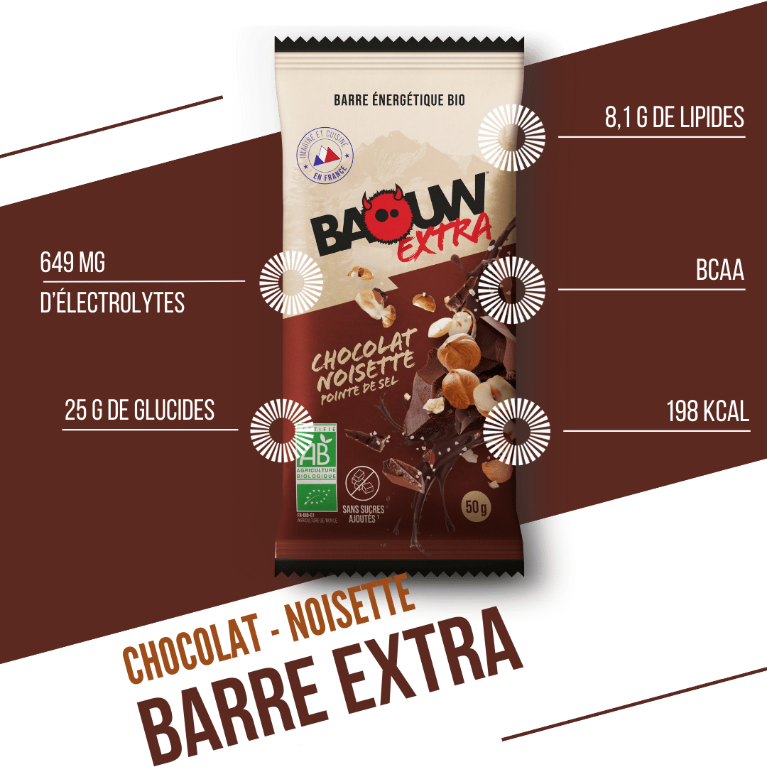BAOUW BIO EXTRA Chocolate-Hazelnut Energy Bar (50g)