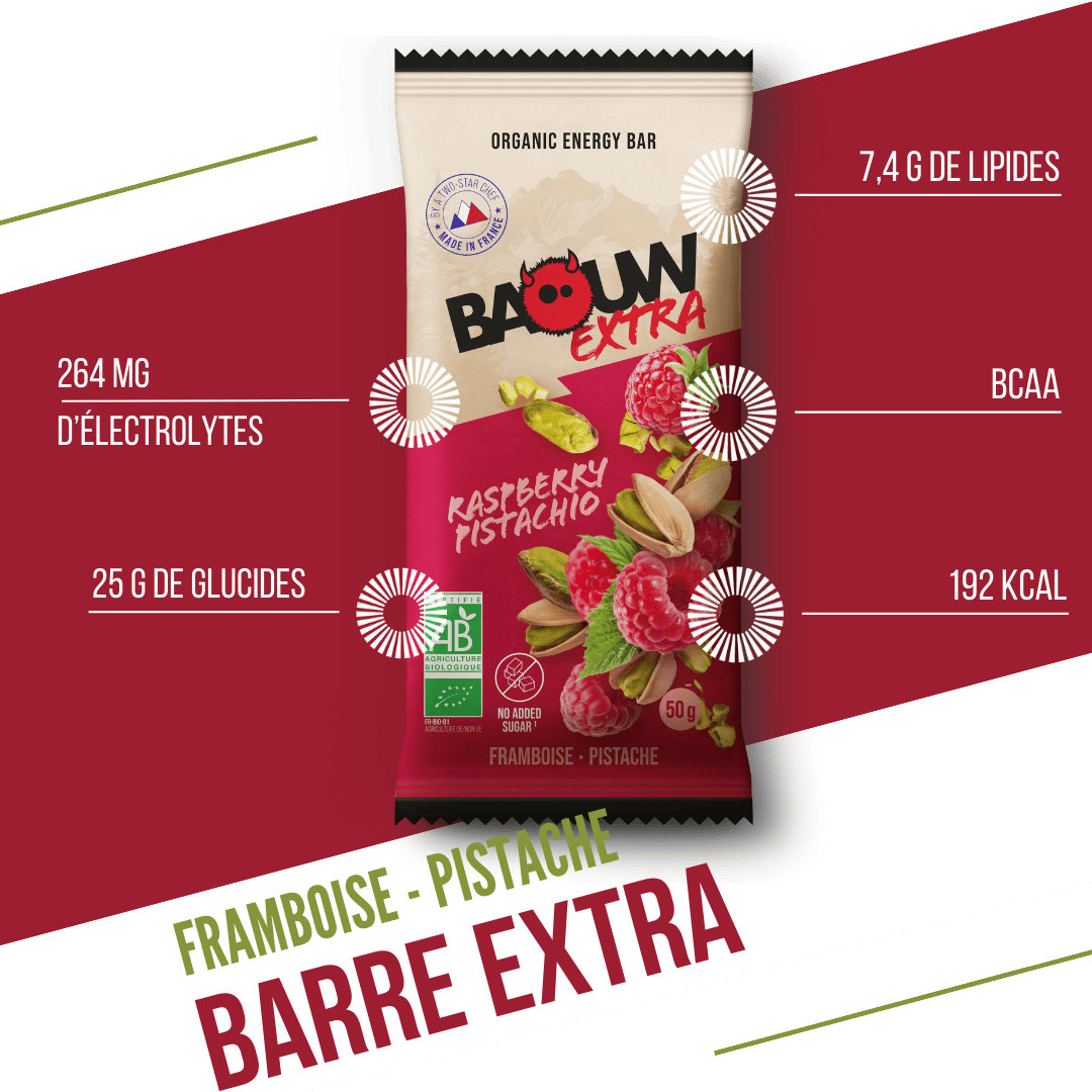 BAOUW BIO EXTRA Raspberry-Pistachio Energy Bar (50g)