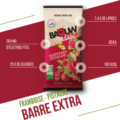 BAOUW BIO EXTRA Raspberry-Pistachio Energy Bar (50g)