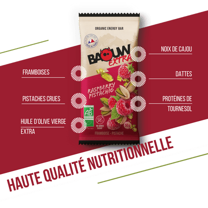 BAOUW BIO EXTRA Raspberry-Pistachio Energy Bar (50g)