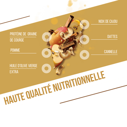 Barre Protéinée BAOUW BIO EXTRA Pomme/Cannelle (50g)
