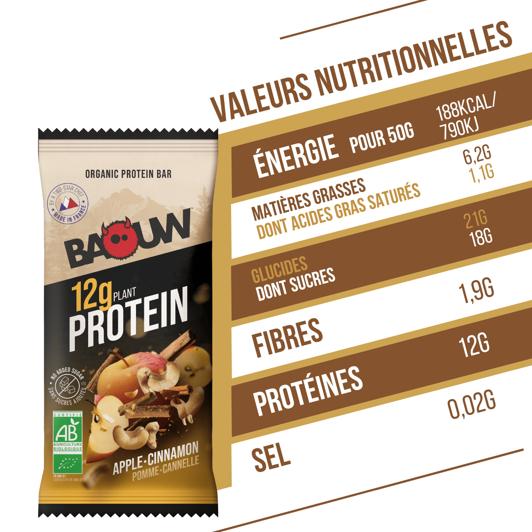 Eiwitreep BAOUW BIO EXTRA Appel/Kaneel (50g)