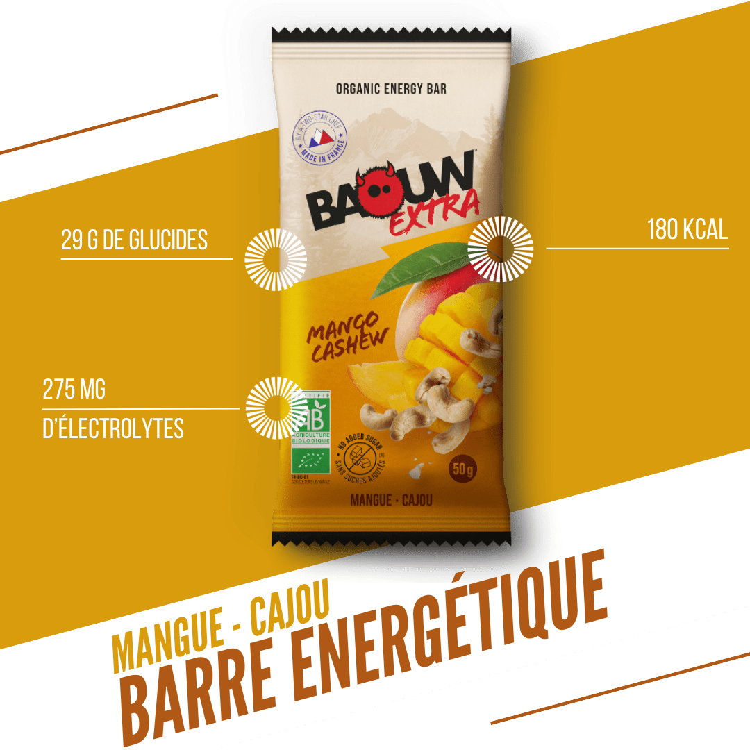 Energetická tyčinka BAOUW BIO EXTRA Mango Kešu (50g)
