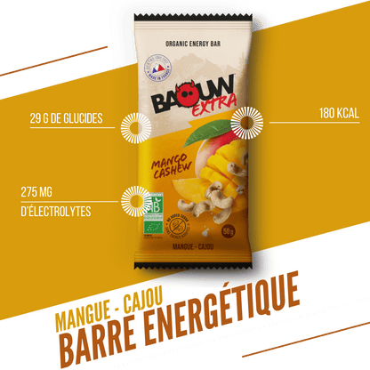 Baton energizant BAOUW BIO EXTRA Mango Caju (50 g)