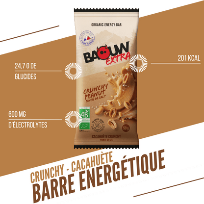 Ενεργειακή Μπάρα BAOUW BIO EXTRA Cacahuète Crunchy (50g)