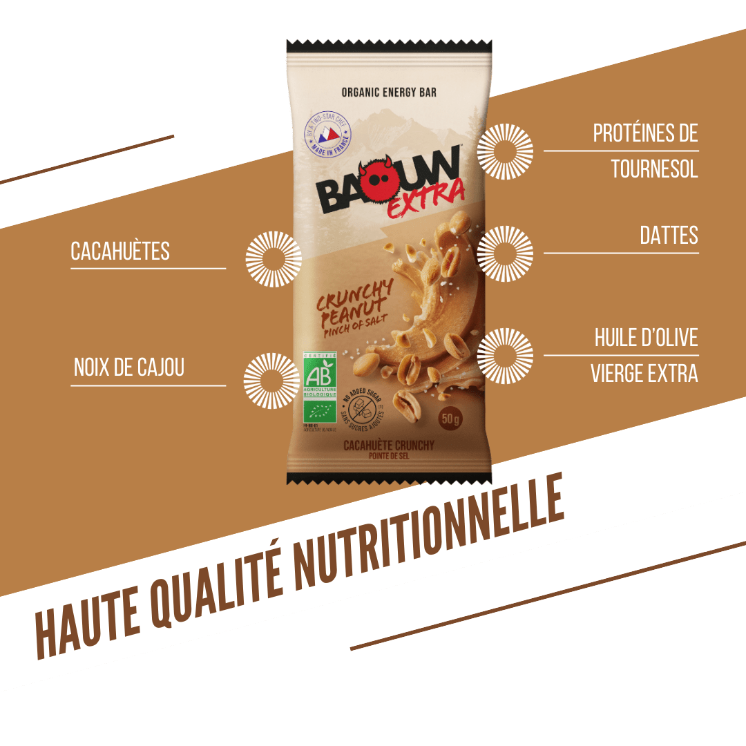 Baton Energetyczny BAOUW BIO EXTRA Cacahuète Crunchy (50g)