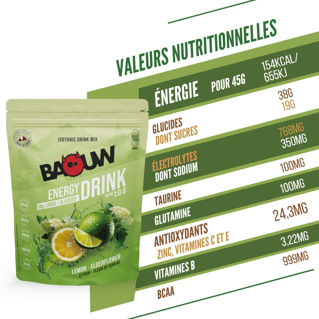 BAOUW ISOTONIC Energy Drink (585g) Lime/Elderflower
