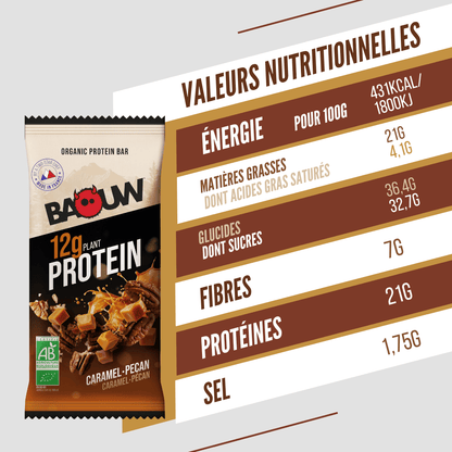 Bio proteinová tyčinka BAOUW EXTRA karamel a pekanové ořechy (50 g)
