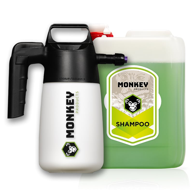 Sprøjteflaske MONKEY'S SAUCE SUPER FOAM + MONKEY SHAMPOO BIO (5L)