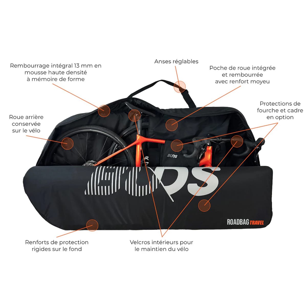 BUDS ROADBAG TRAVEL Road Bike Bag (Special Plane) Black