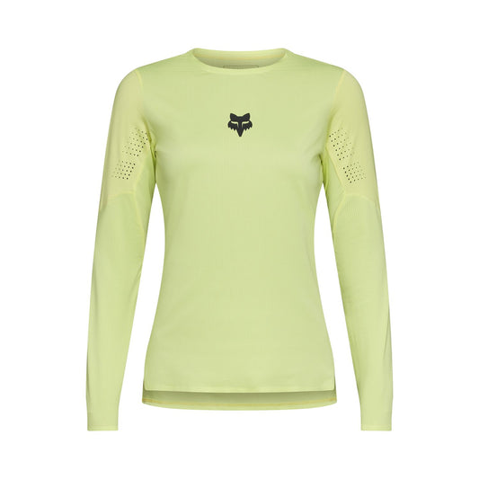 FOX FLEXAIR Dames Fietsshirt Lange Mouwen Geel Lime