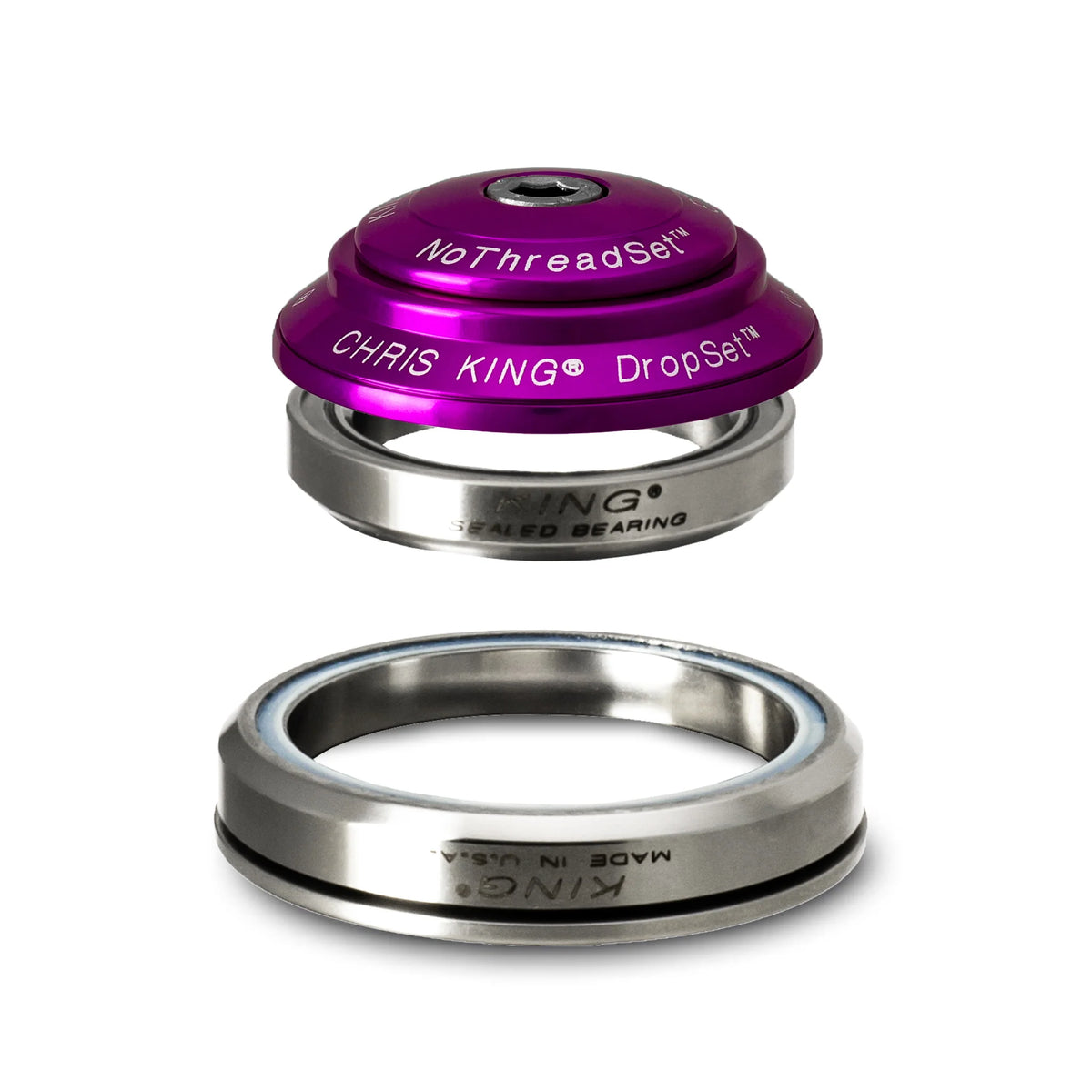 CHRIS KING DROPSET 3 1"1/8-1.5" IS41/IS52 36° Integrated Headset Violet