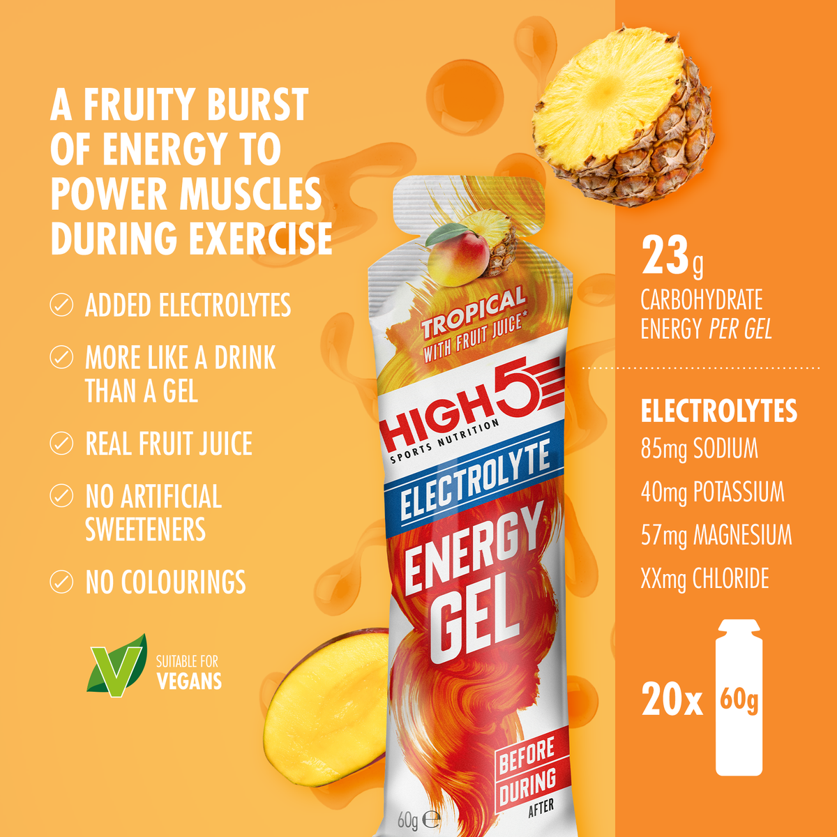 Energetický gel HIGH5 ENERGY ELECTROLYTE (60 g) Tropický